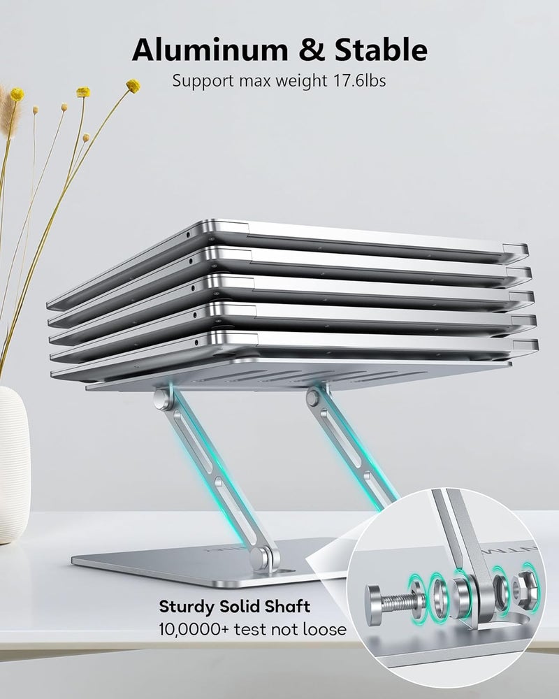 LOXP Adjustable Laptop Stand, Ergonomic Computer Stand for Desk, Aluminum Ventilated Colling Laptop Riser Holder Mount Compatible with MacBook Pro Air, Dell 10-15.6" All Laptops - Image 4